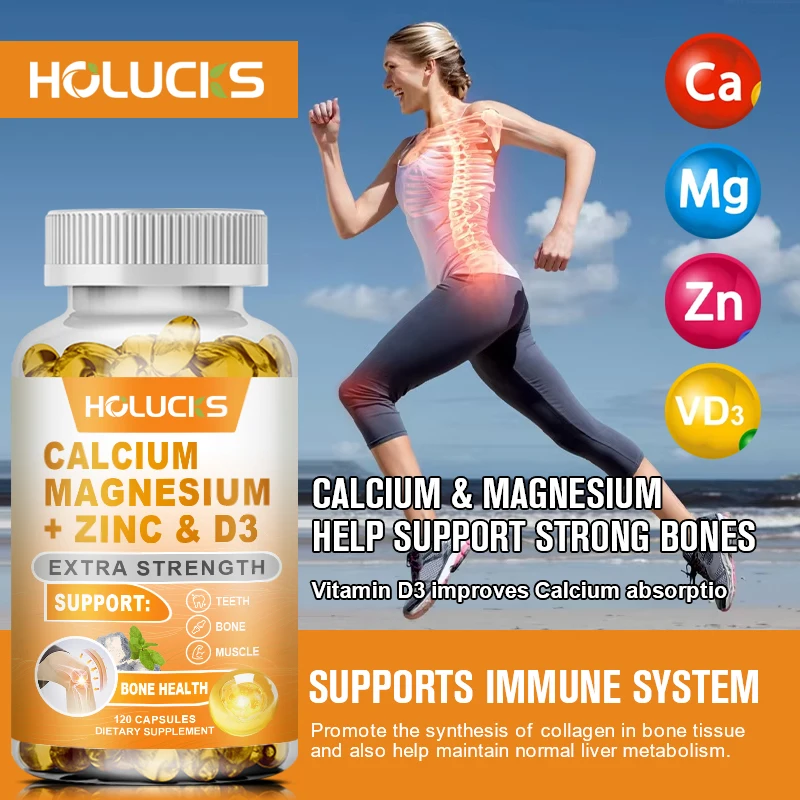 Calcium, Magnesium, Zinc and Vitamin D3 - Supports Bone Strength, Teeth, Muscle and Immune Health, Vitamin & Mineral Supplement