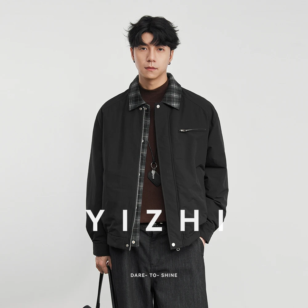 

2025 Winter New 90% Duck Down Warm Faux Two-Piece Fashion Workwear Men's American Retro Lapel Down Jacket