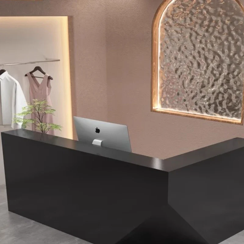 Silver Counter Reception Desks Hotel Curved Beauty Church Reception Desks White Front Recepcion Mostrador Office Furniture
