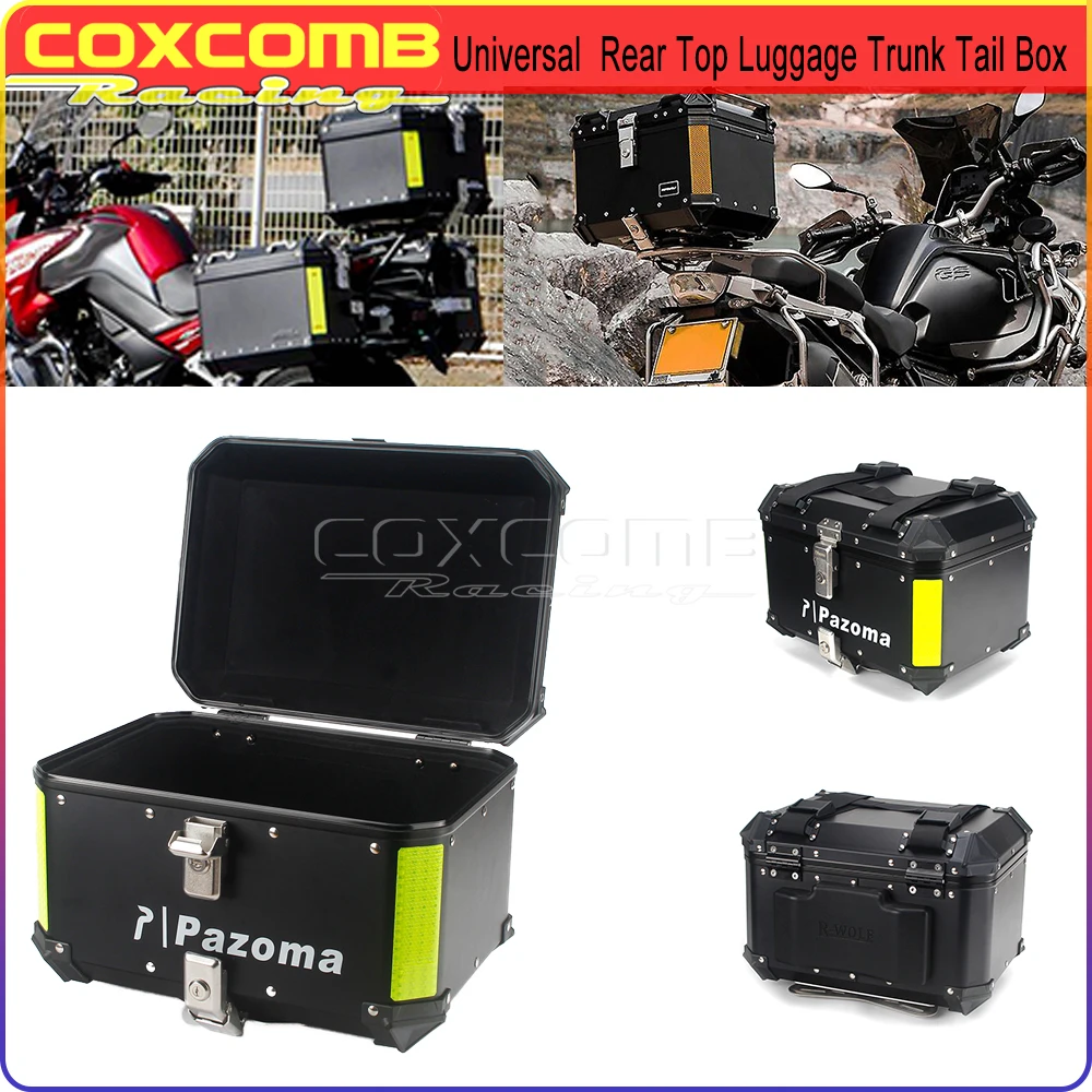 

42L Motorcycle Rear Top Luggage Trunk Key Lock Tail Box Helmet Trunk Toolbox Waterproof Top Case For Harley BMW Yamaha Honda