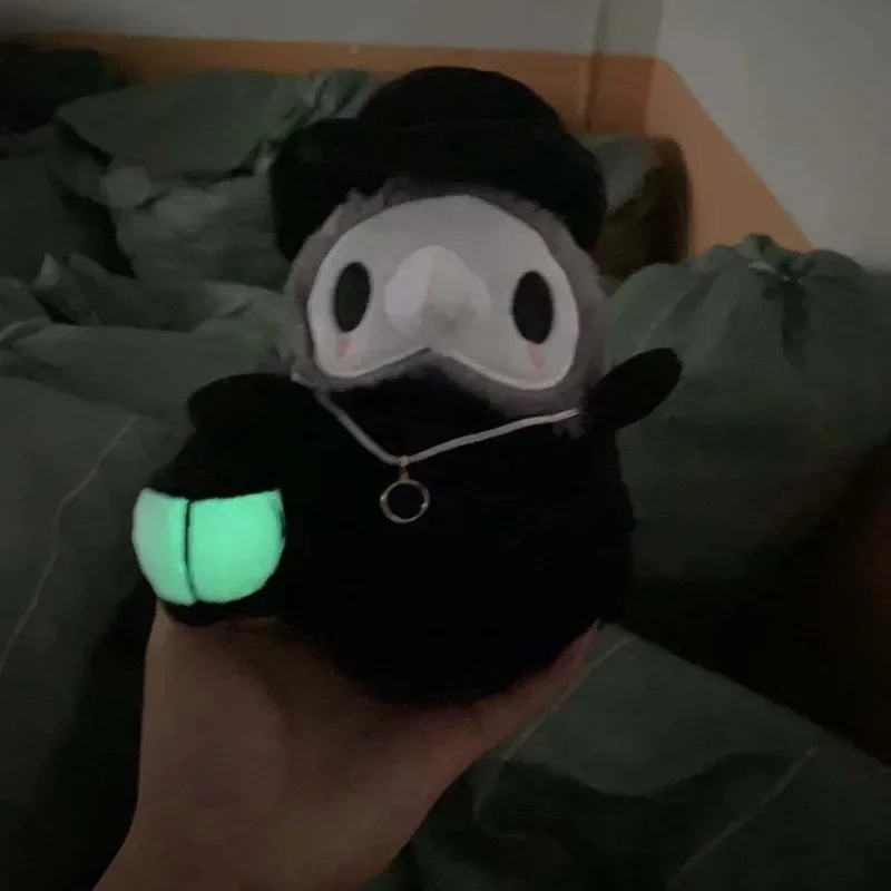 20cm Scp-049 Glow Plush Toy Plague Doctor Surrounding Doll Room Decoration Sofa Pillow Comfort Doll Crow Doll Birthday Gift