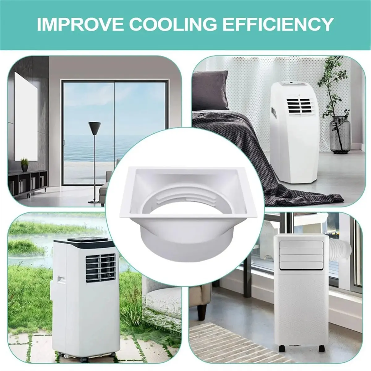 N94R Portable Air Conditioner Hose Coupler 5.9 Inch AC Exhaust Vent Hose Connector Coupling Extender with Clockwise and
