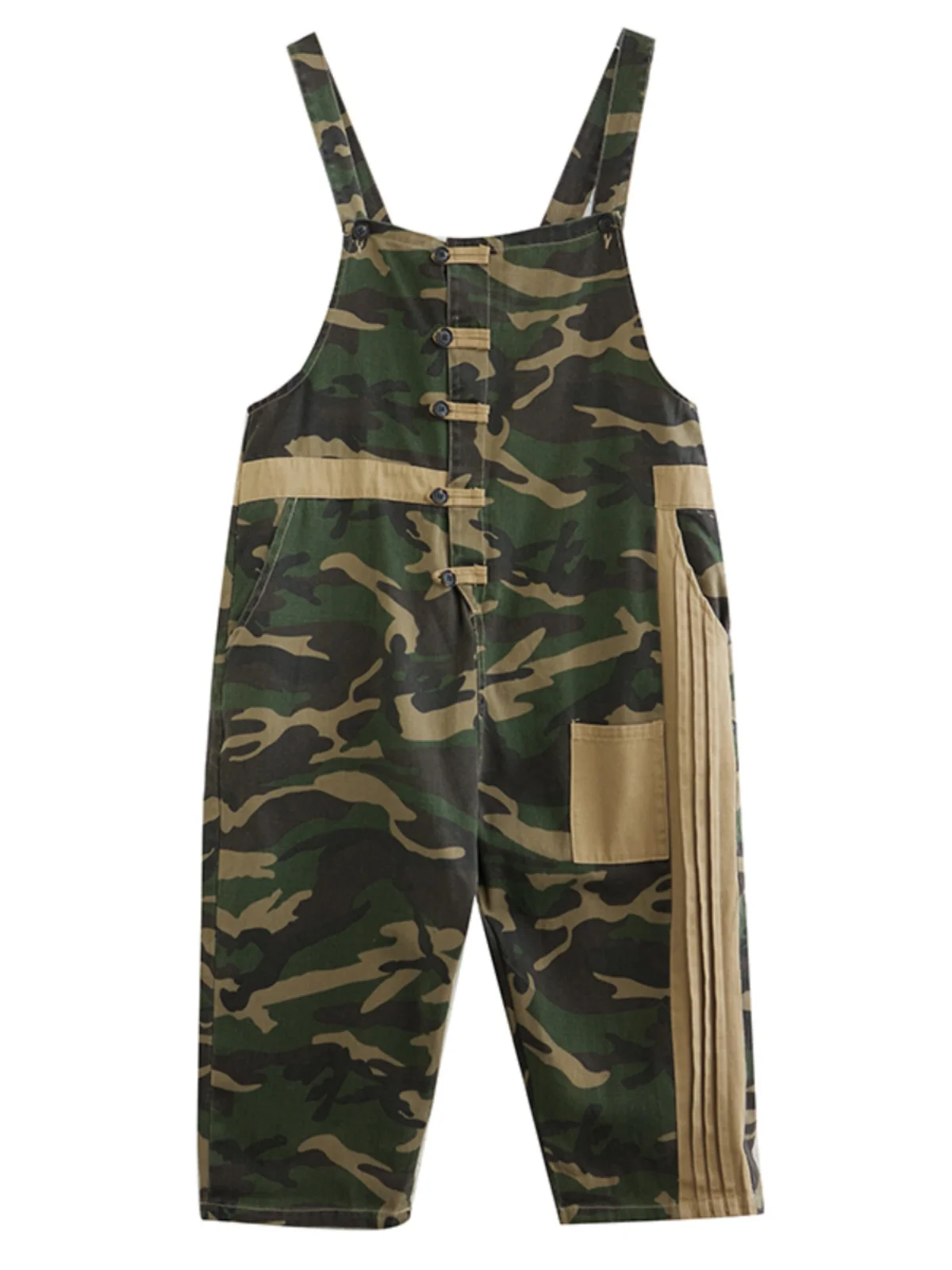 Faionable Sommer 2025, lockere Übergröße, Camouflage, Retro-Sle-Denim-Overalls, schlankmachende Harajuku-Hosen, hohe Taille, neun Stück
