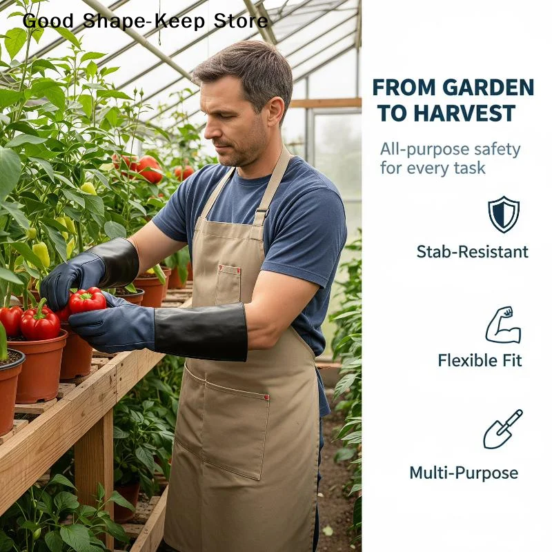 dailyCowhide Gardening Gloves Durable Thorn Proof Puncture Resistant for Chestnut Picking Landscaping Work UnisexDaily products