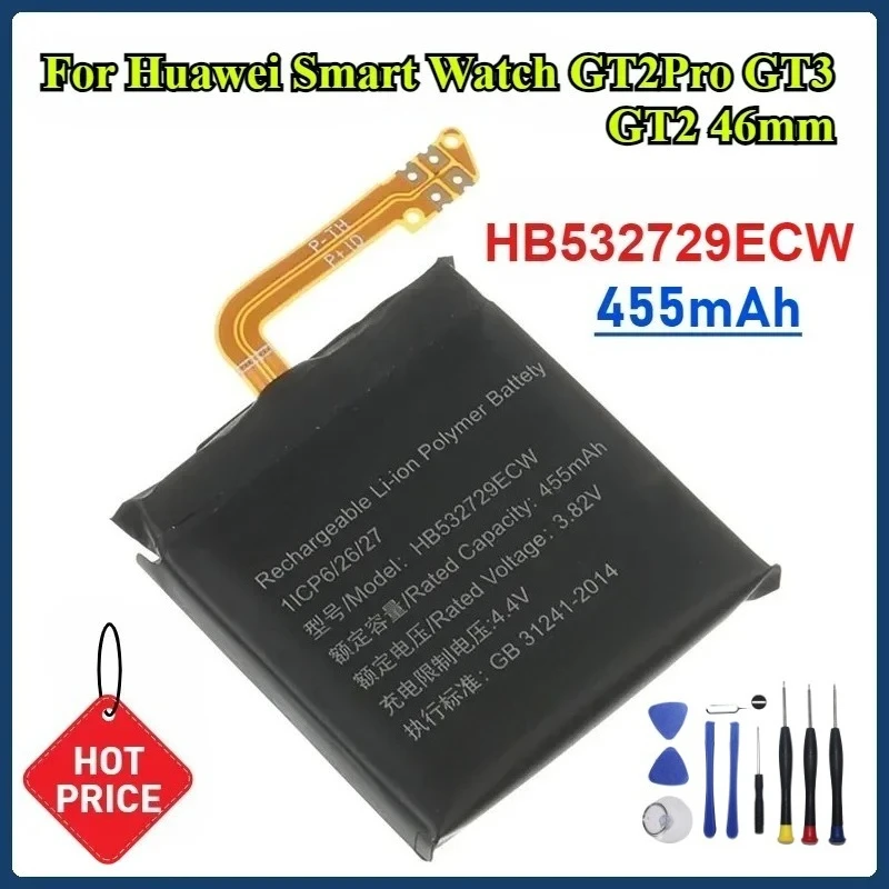 

455mAh HB532729ECW Battery for Huawei Smart Watch GT2Pro GT3 /GT2 46mm High Quality Smart Watches Batteries