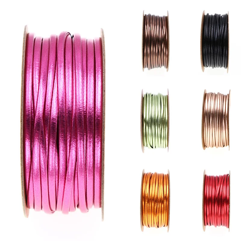 2mmx15m PU Leather Rope Glitter Braided Cord DIY Weaven String Jewelry Making Handmade Bracelet Necklace Supplies