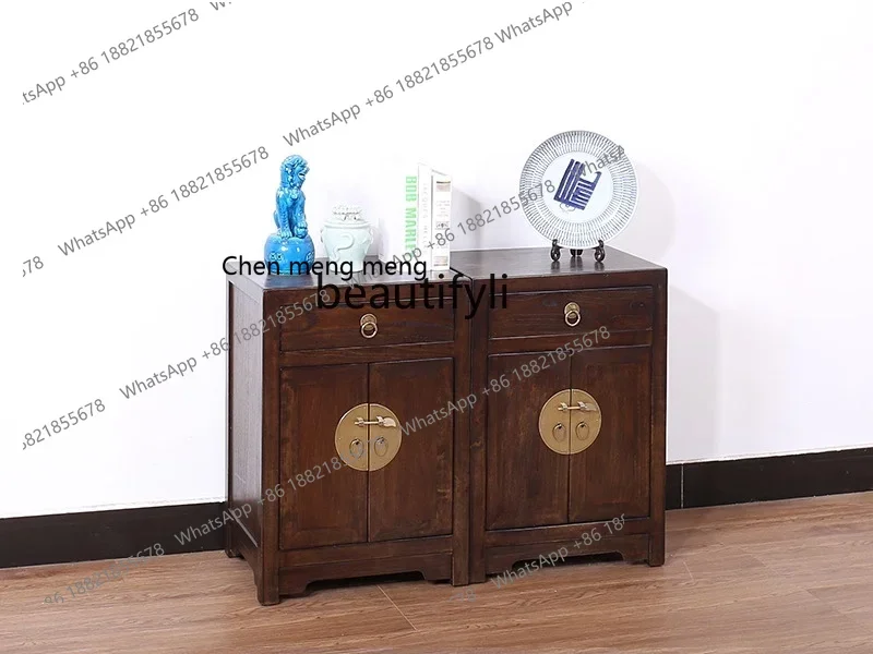 

P178 Новая китайская прикроватная тумбочка из цельного дерева, антикварный боковой шкаф, угловой шкаф в стиле ретро, телефонный шкаф