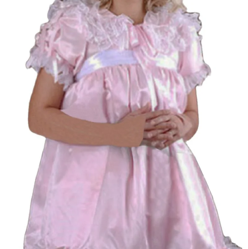 

Французское закрывающееся розовое шелковое платье, Униформа горничной, костюм для ролевых игр по индивидуальному заказу