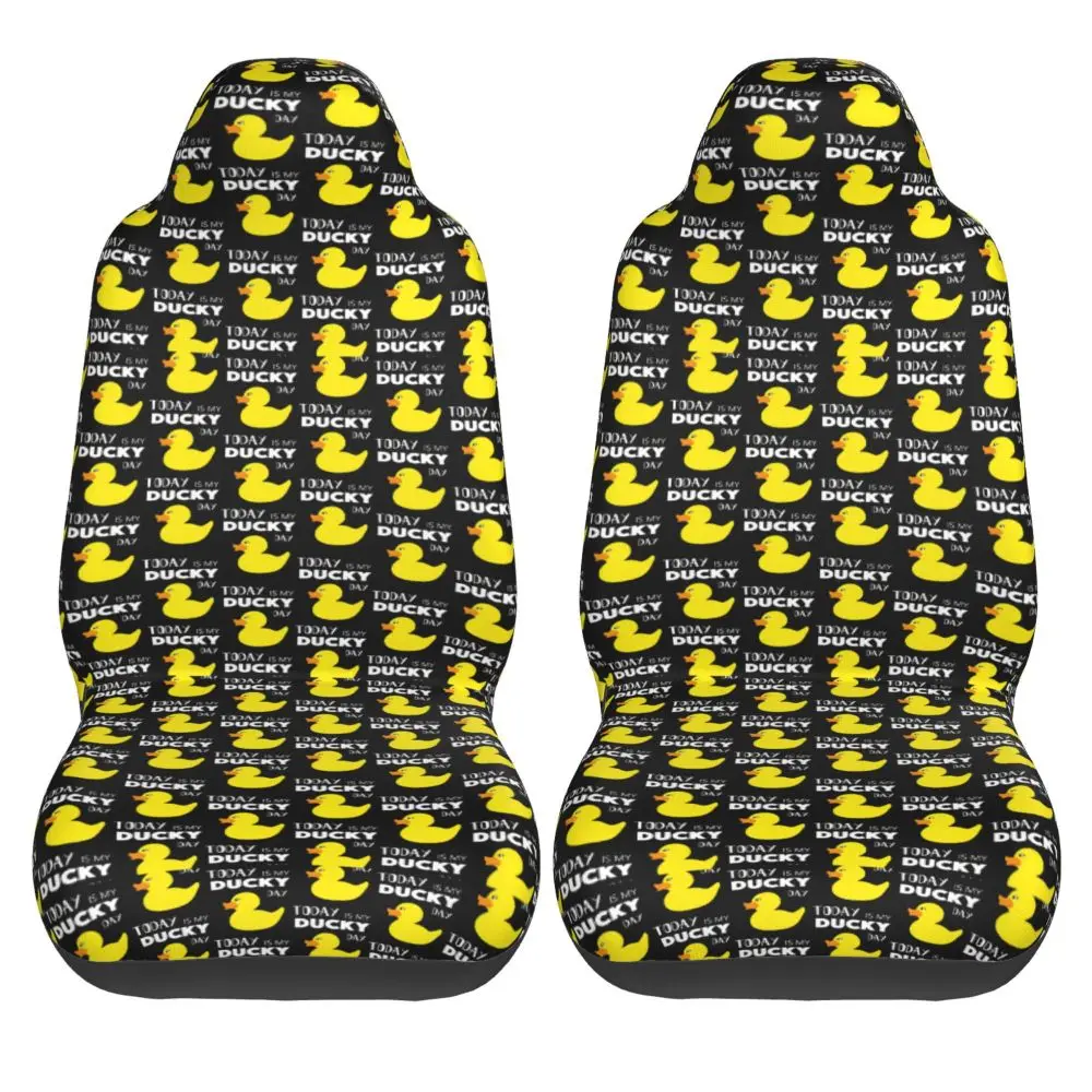 Today Is My Ducky Day Pattern Design Car Seat Cover 2PCS Front Car Seat Cover, Car Bucket Seat Anti Fouling Protection Cover