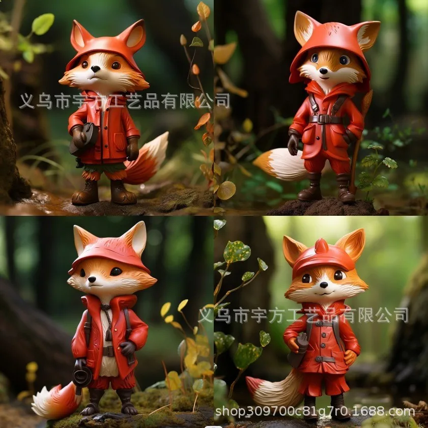 

Кукла Лиса, настольный крыльцо, украшение из смолы, мультяшная фигурка, украшение для винного шкафа, подарок на день рождения