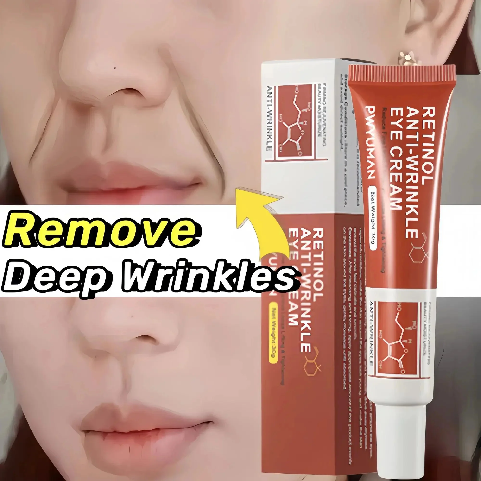 Retinol rimpelverwijderingscrème vervagen gezichtsoog fijne lijn instant anti-veroudering witten anti-rimpel donkere kringen verwerpen crème 30g