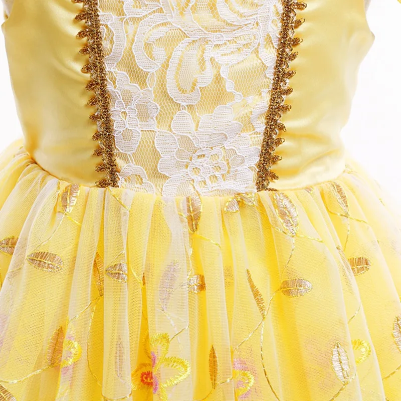 Girl Belle Dress Kids Beauty and The Beast Costume Children Christmas Princess Birthday Cosplay Elegant Party Dress 2-10 Years