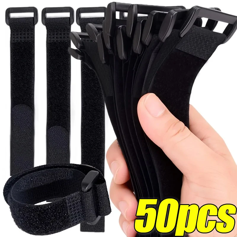 Wiederverwendbare Klettverschlussbänder, selbstklebende Kabelbinder, verstellbare Befestigungsbander, Nylon-Kabelmanagement-Werkzeuge