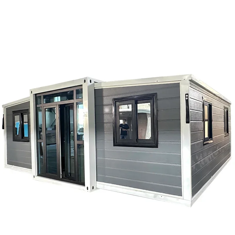 Double-winged Folding House Expansion House 20ft Fold Steel Flat Pack Prefab Container 40ft House 2 Room Hot Sale Australia