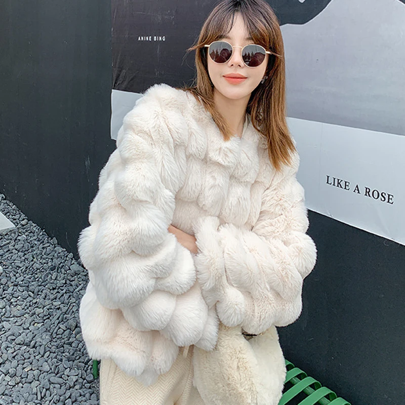 2023 Winter Fashion Faux Fur Coat Women Korea Fashion Warm Feather Coats Cardigan Short Outercoat Lady Party Elegant Outfits New