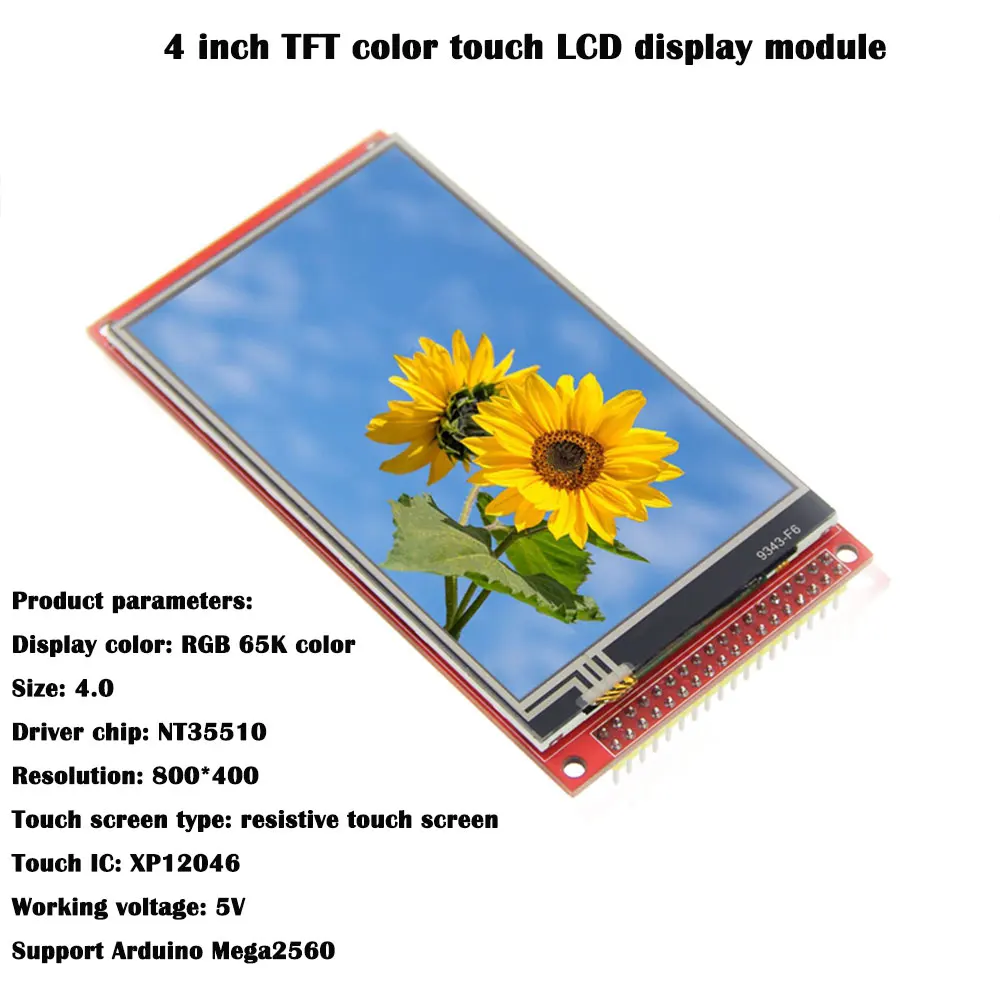 Modulo display LCD touch a colori TFT da 4 pollici, lo schermo IPS 800 * 480 può essere inserito direttamente nella scheda di sviluppo Arduino Mega2560