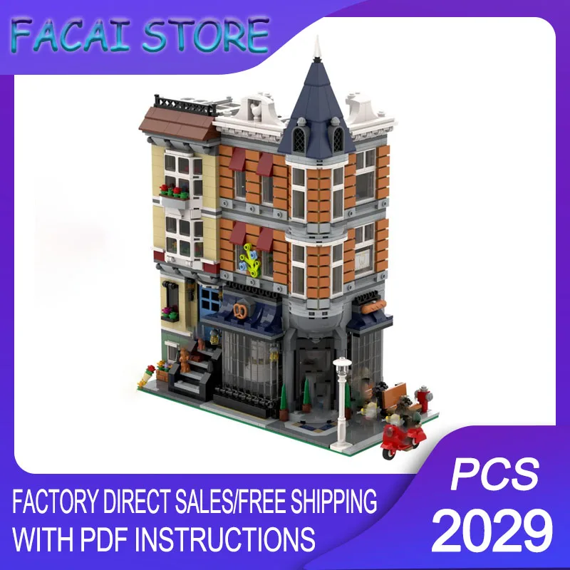 

Конструктор City Street View: Модульные блоки для строительства, модель пекарни DetePark Street, технологичные блоки, рождественский DIY-набор, подарки для конструкторов