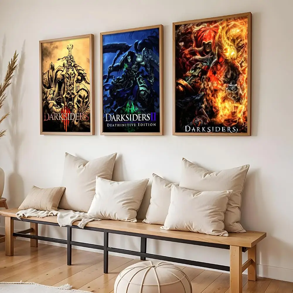 D-Darksiders Poster Stickers HD Painting Self-Adhesive Art for Bedroom Living Room Home Decor Modern Wall Decals Gift
