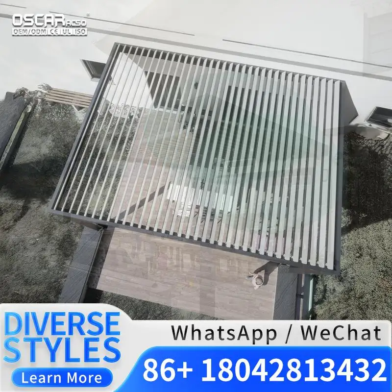 3x3 3x4 4x3 4x4 4x5 4x6 6x3 6x4 6x5 6x6m Outdoor Aluminum Sunshade Pavilion with Side for Garden Patio Backyard Pergola