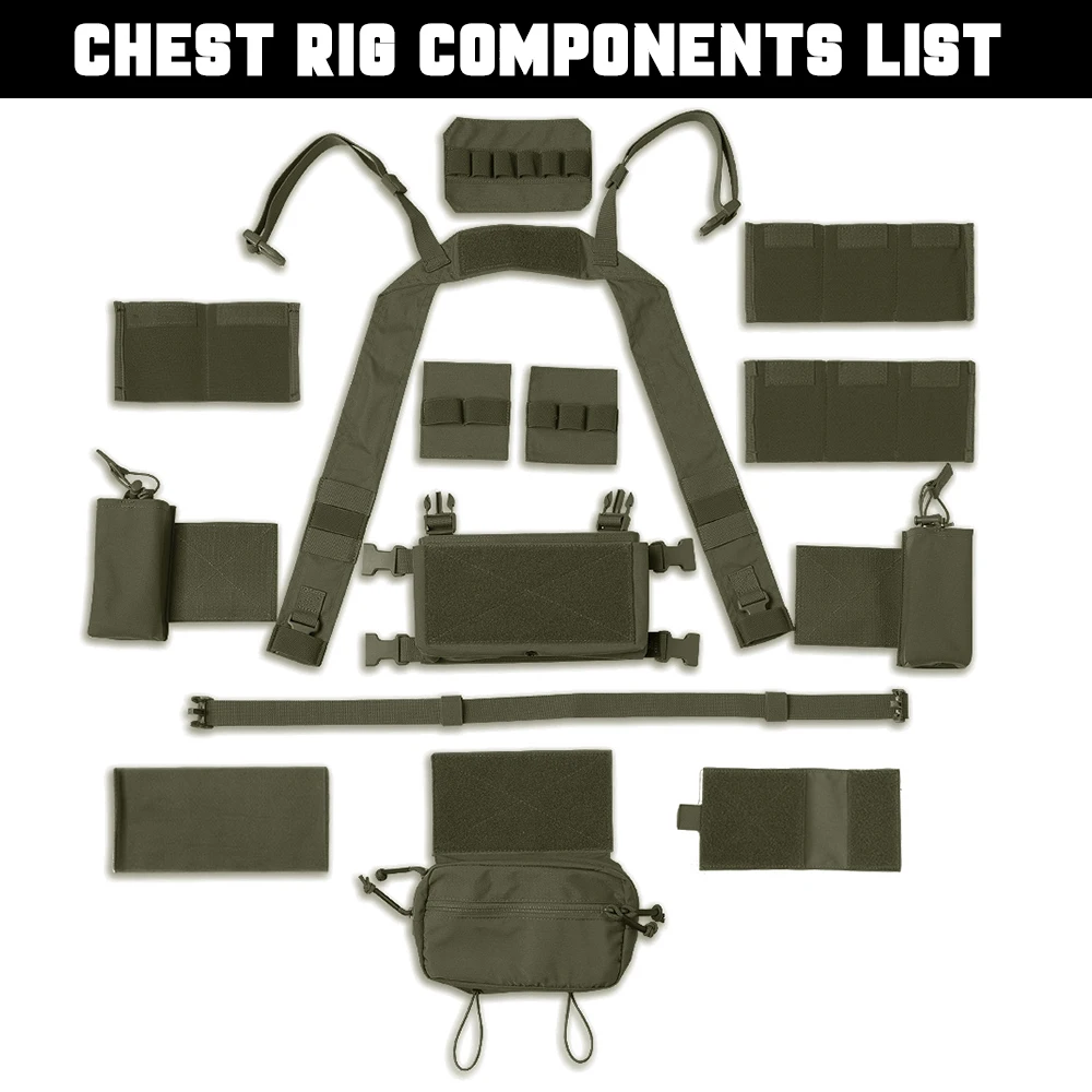 Imagem -06 - Krydex-tactical Chest Rig 500d Mk3 Micro Fright Chassis Sack m4 ak Magazine Pouch Hunting Paintball Vest Ranger Verde