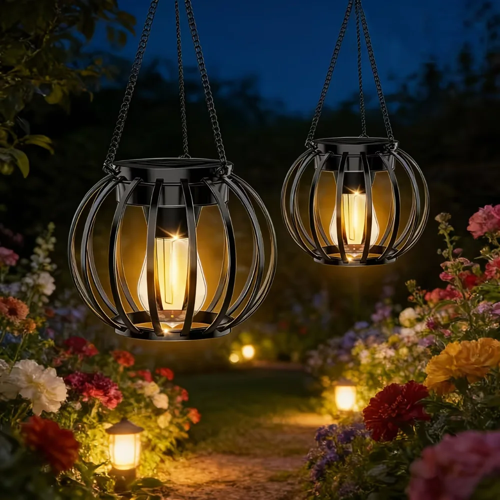 

Уличный солнечный фонарь с теплым белым светом, водонепроницаемый, с датчиком, подвесной светодиодный светильник на солнечной батарее с крючками для декора двора, веранды, балкона