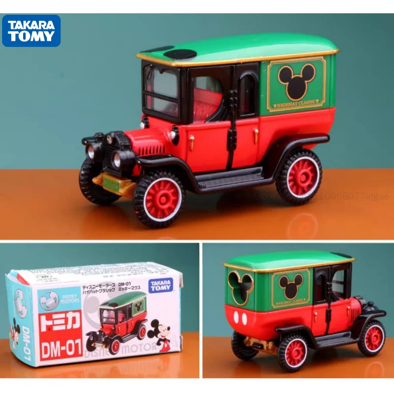 TAKARA TOMY Original Dream Tomica Disney DM-01 Mickey Mouse High Hat Classic Roadster 1/64 Diecast Alloy Model Car Collectible G