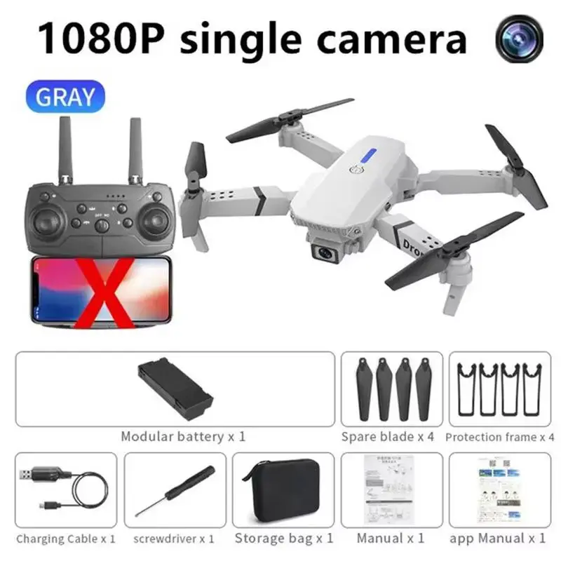 E88 Pro WiFi FPV Drone. Wide-angle HD 4K/1080P Camera, Height Hold, Foldable. Ideal RC Quadcopter Toy for Christmas Boys Gift. image 3
