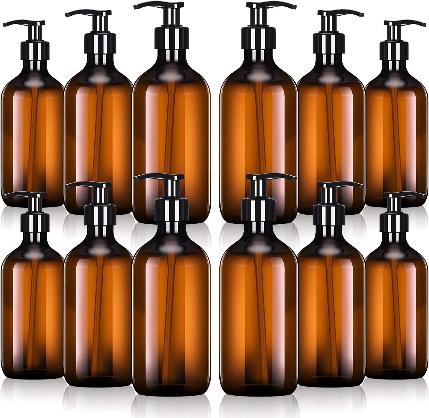 Amber Soap DispenserEmpty Plastic Pump Bottle, Shampoo Hand Soap Container, Fillable, 1Pc, 300 ml, 500ml