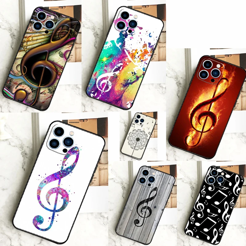 Treble Clef Music Note Funda For iPhone 12 13 Mini 11 14 16 15 Pro Max XS X XR 7 8 14 16 15 Plus Phone Case