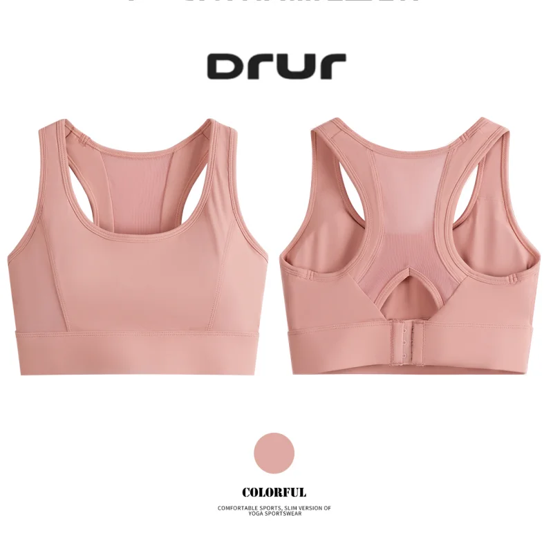 

DRUR Summer Yoga Bra Women Breathable Sports Tank Top With Back Mesh Female Gym Clothes High Impact Running Workout Camisole New