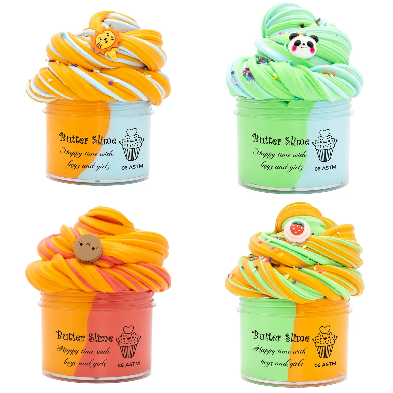 

Fluffy Butter Slime 70ml Cloud Two Colors Slime Soft Non-Stick Scented Valentine's Day Party Favors Birthday DIY Kit For Kids