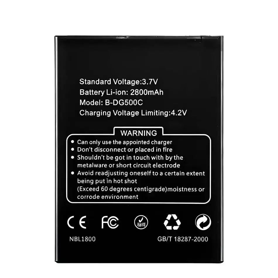 

Long Lasting For Doogee DG500C DG500 Mobile Phone Battery Lightweight 2800Mah B-DG500C