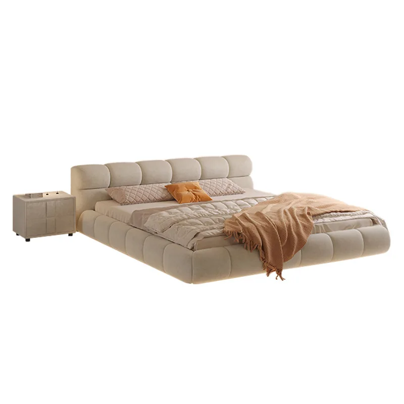 

Oil wind puff bed technology fabric light luxury bubble bed modern simple Internet celebrity master bedroom soft bag double