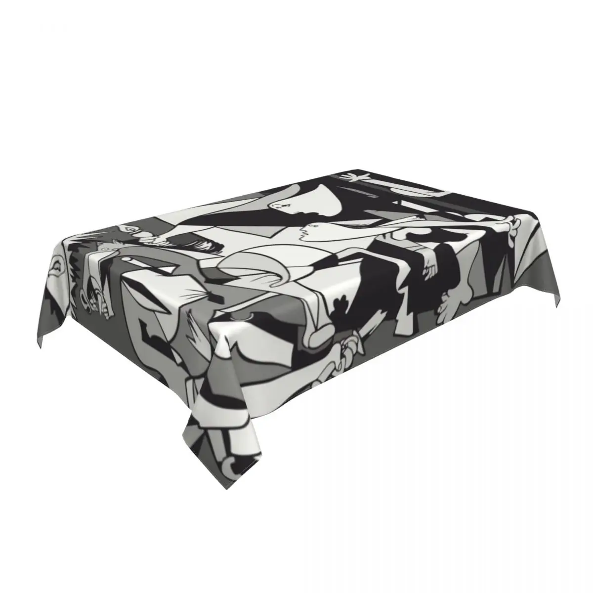 Rectangular Oilproof Pablo Picasso 1937 Artwork Table Cover Elastic Guernica Table Cloth Backing Edge Tablecloth for Picnic