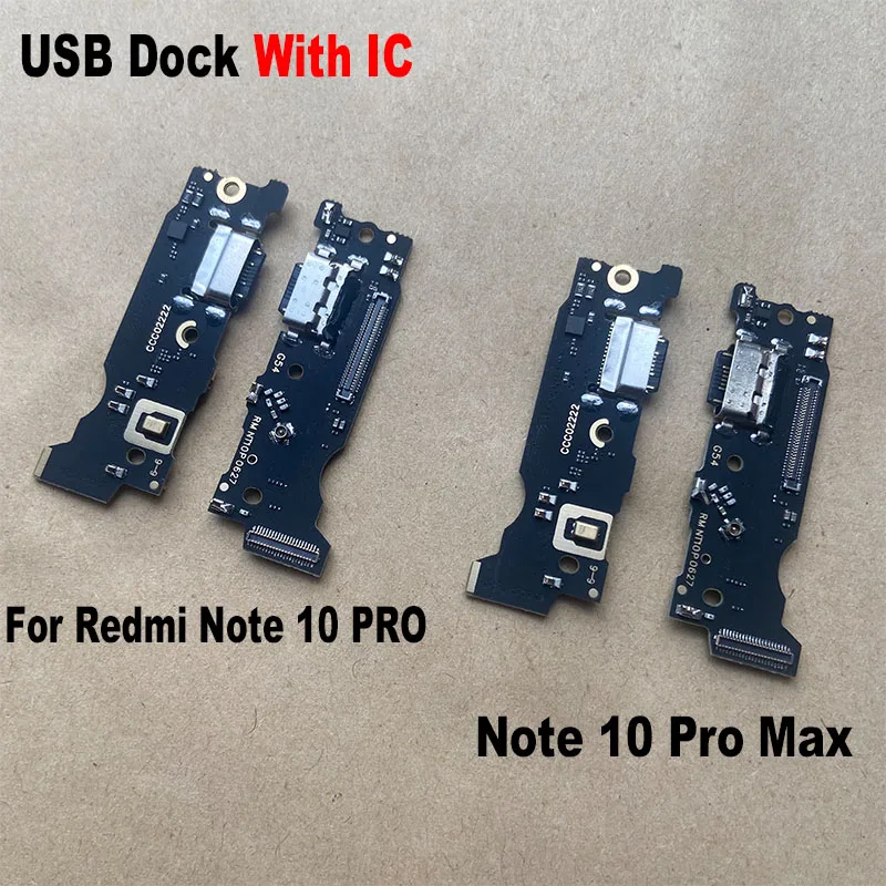 For Xiaomi Redmi Note 10 Pro Max USB Charging Port Mic Microphone Dock Connector Board Flex Cable Repair Parts Global With IC