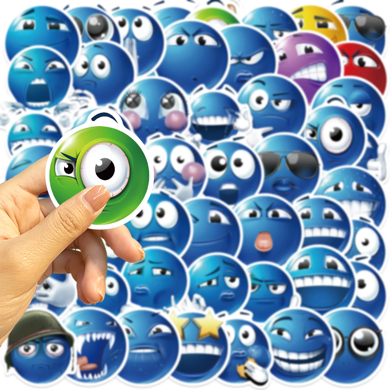 50/100 قطعة ملصقات تعبير الفاصوليا الزرقاء DIY بها بنفسك الأمتعة سكيت كوب ماء دراجة نارية دفتر لعبة ملصقات