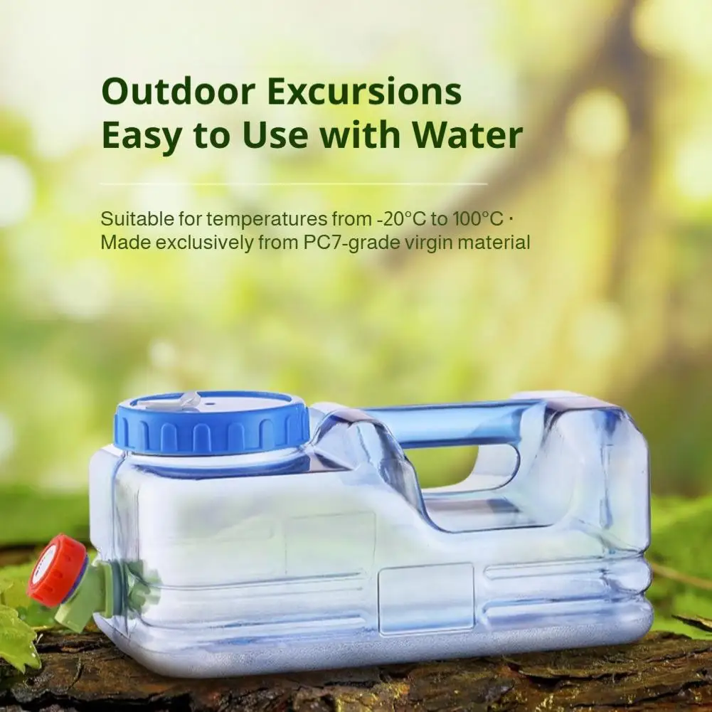 Outdoor Camping Water Tank Portable Storage Carrier Container with Spigot Leakproof PC Water Bucket for Hiking Car Travel