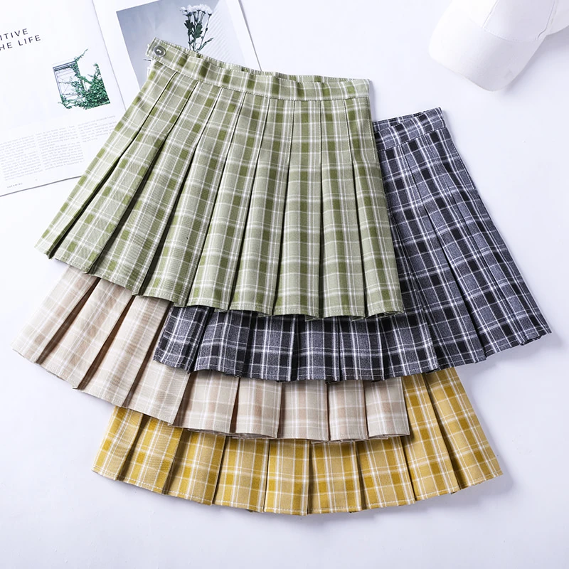 Plaid Skirt Summer Women's Clothing Korean Preppy Style High Waist School Uniform Mini Pleated Skirt With Shorts Jupes For Girls