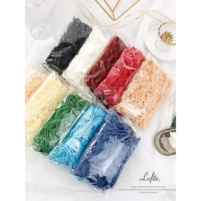 0.5kg/1.5kg Colorful Raffia Shredded Paper Candy Boxes DIY Gift Box Filling Material Tissue Party Gift Packaging Filler Decor