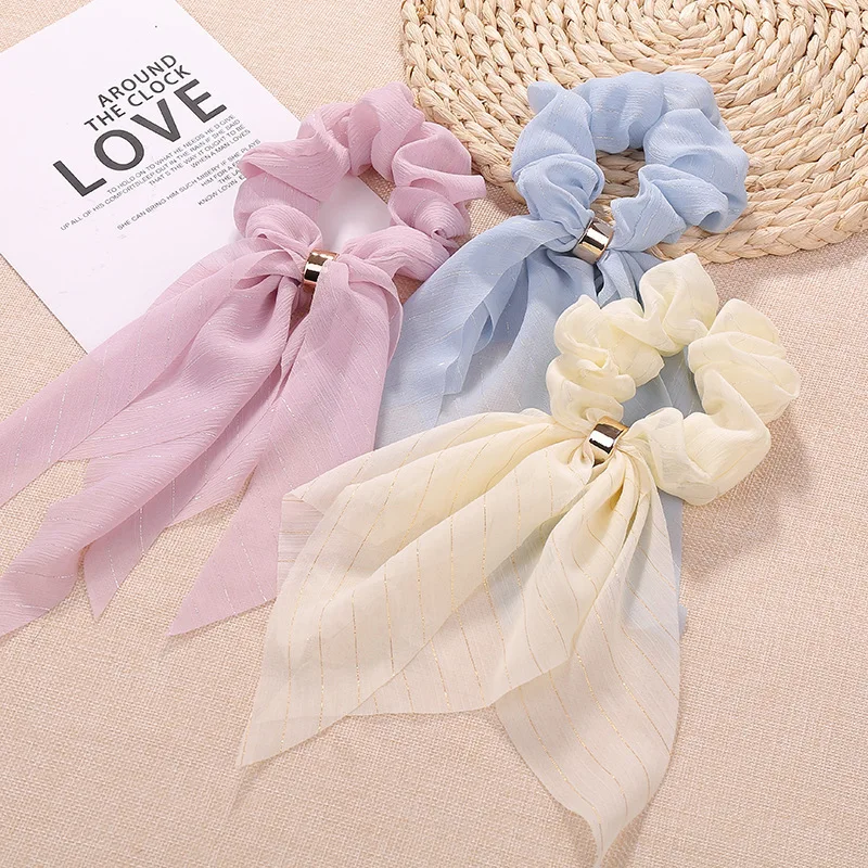 

Fashion Ladies Girls Bow Scrunchies Hair Ribbon for Women Elastic Hair Band Girls Horsetail Hair Ties Scrunchies Accessories