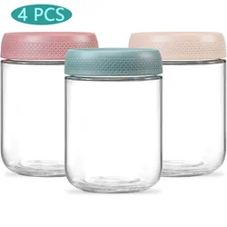 16oz Glass Storage jars with Airtight Lids Overnight Oats Containers Wide mouth Mason Salad jars Glass Food Storage Containers