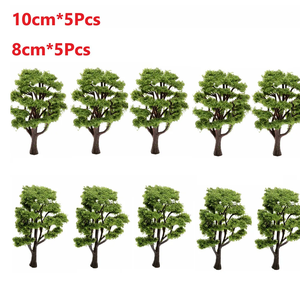 10pcs Train Railway  Model Trees Scenery Diorama Layout Artificial Tree 8cm 10cm Decorate Building Model,sand Table Roadway