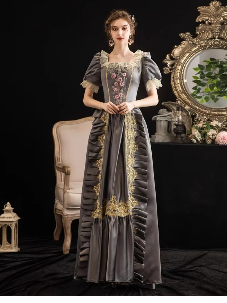 Cenerentola Aristocratica Principessa Europea Abito da Spettacolo Spettacolo Festa Trucco Studio Foto Passerella Palazzo Uniforme 상...........
