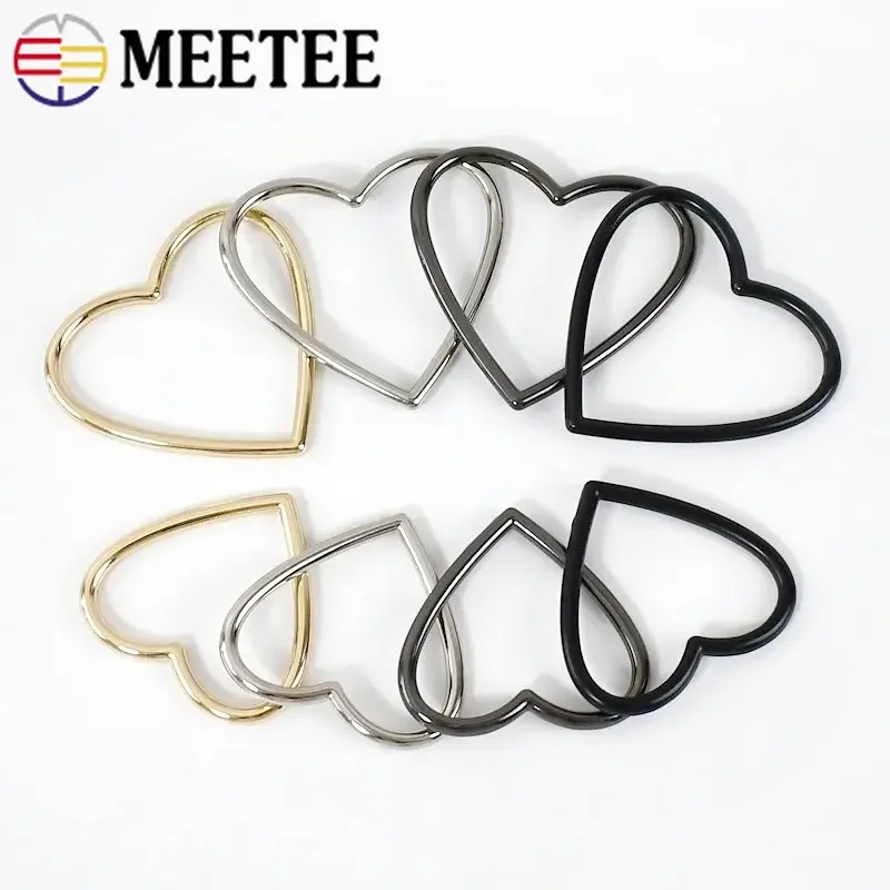 10Pcs 20-40mm Metal Heart Ring Buckle Women's Belt Hook Buckles Clothes Bags Decor O Rings Clasp DIY Leahter Crafts Hardware