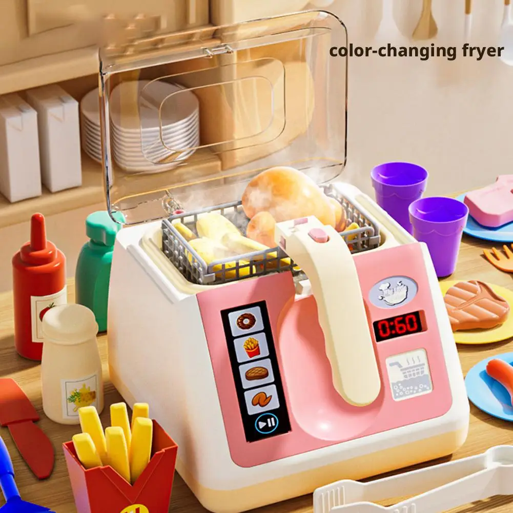 محاكاة المقلاة التظاهر لعبة تغيير لون الأطفال أجهزة الطبخ المنزلية الصغيرة دور المقلاة لعبة المطبخ O2q7