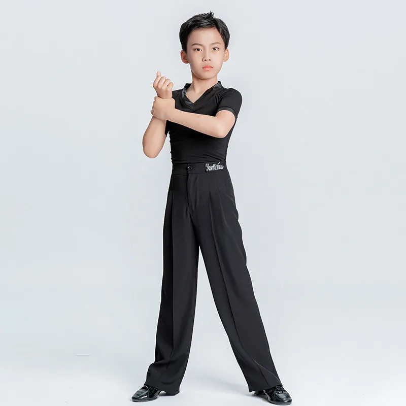 Boy's Latin Dance Shirt and Pants Classical Latin Ballroom Dancing Modern Waltz Dancing Practice Wear Boy Cha Cha Samba Suit image 6