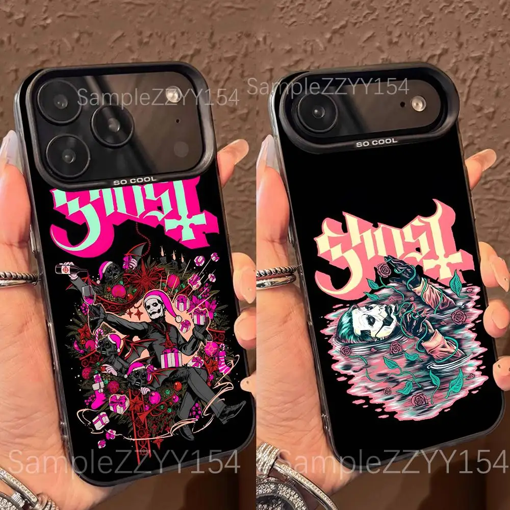 Ghost Heavy Metal Band Phone Case For iPhone 17,16,15,14,13,12,X,8,Pro,Max,Plus,E,SE4,Air,Mini Black IMD Matte