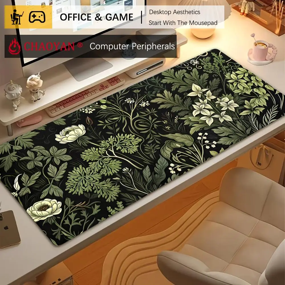 Retro Natural Aesthetic Illustration Mouse Pad Desk Mat Non-Slip Durable office mouse mat gaming mats Stitched Edge HD printing