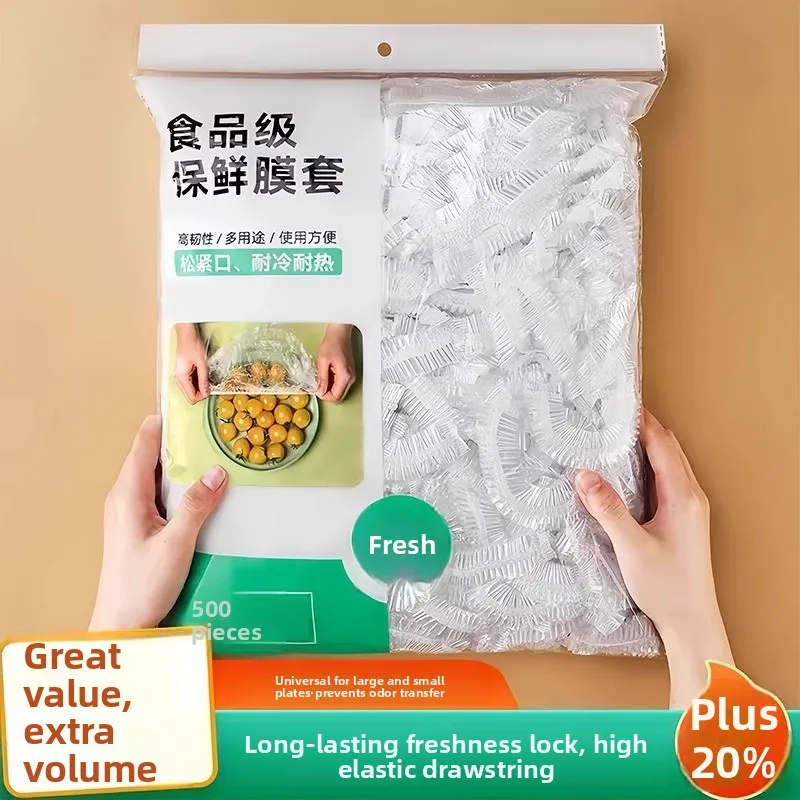 

Plastic wrap cover disposable food grade fresh-keeping bag kitchen refrigerator leftovers elastic mouth cover bowl