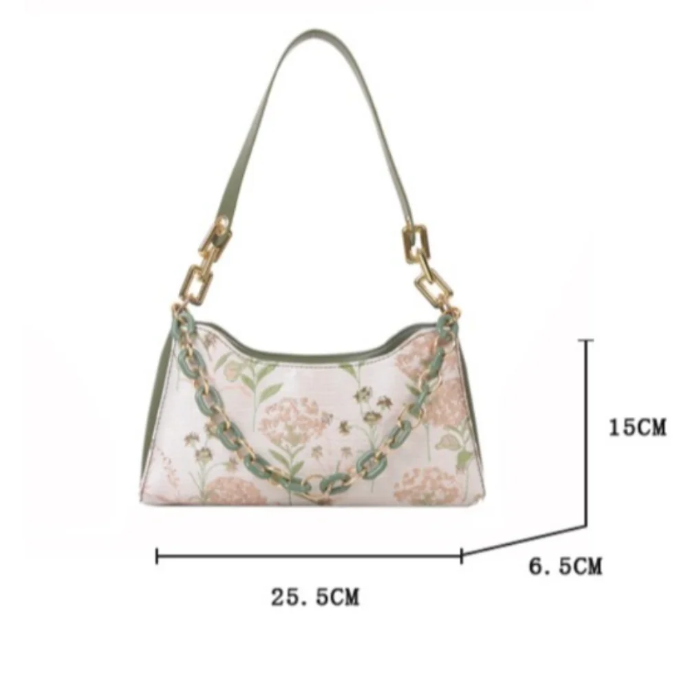 Exquisite Shoulder Bag New Floral Print Polyester Crossbody Bag High-quality Handbag